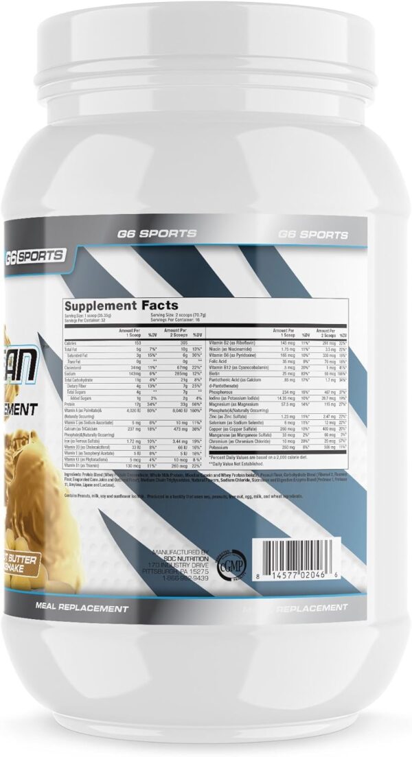 71lwgC6BboL._AC_SL1500_ G6 Sports Nutrition Super-Lean Deluxe - Reemplazo de comida