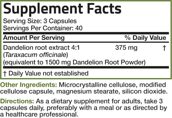 Bronson Suplemento de alta potencia de raíz de diente de león