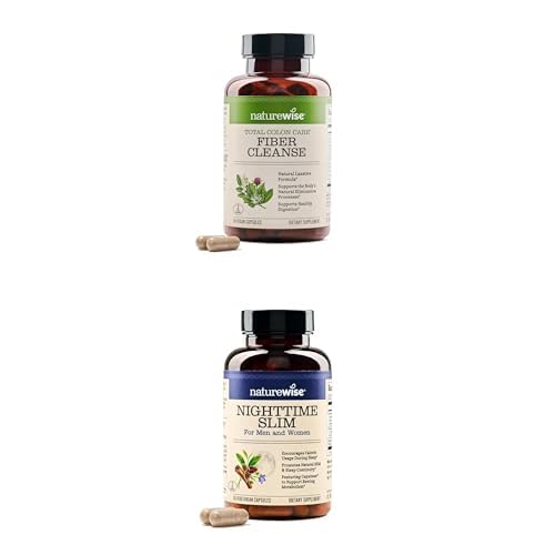 Suplemento NatureWise Total Colon Care Fiber Cleanse en cápsulas para limpieza natural del colon