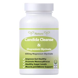 YNATUREY Candida Cleanse suplemento para apoyo intestinal y sueño