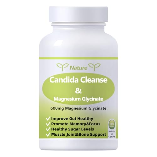 YNATUREY Candida Cleanse suplemento para apoyo intestinal y sueño