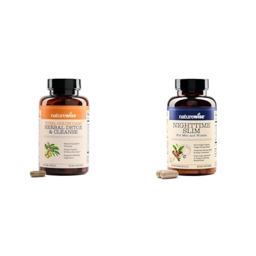 Suplementos NatureWise Total Colon Care y NighttimeSlim en cápsulas