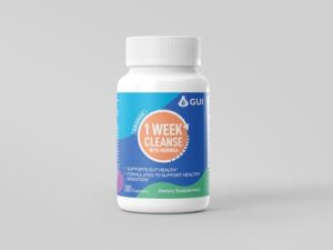 Botella de GUI Advanced 1 Week Cleanse con Moringa y cápsulas para limpieza intestinal