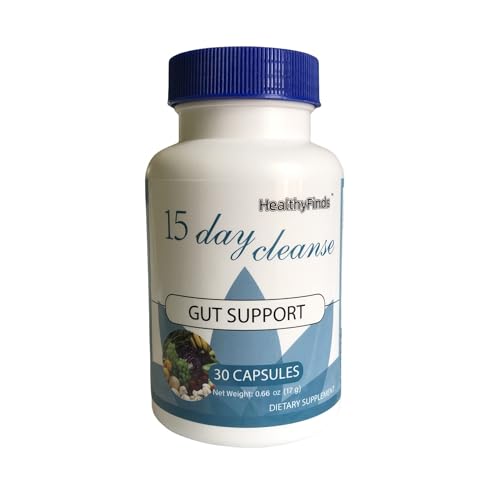 Botella de cápsulas de detox HealthyFinds para el colon