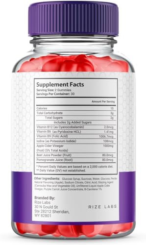 Frasco gomitas Keto ACV rize labs