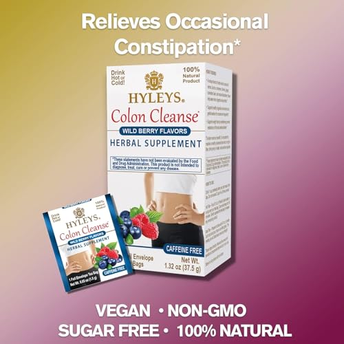 Té Hyleys Colon Cleanse sabor acai vista lateral