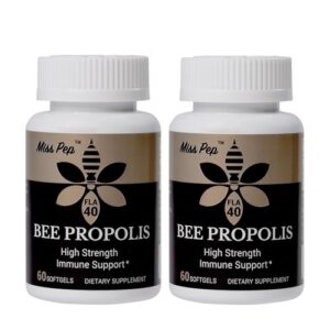 Botellas del suplemento de propóleo Miss Pep Bee 200 mg por dosis