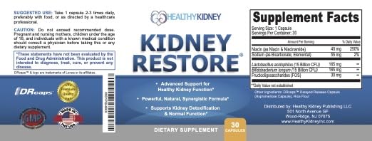 Suplemento detox para función renal normal 30 cápsulas