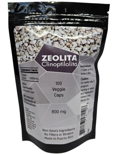 Zeolita natural cápsulas 800mg suplemento detox
