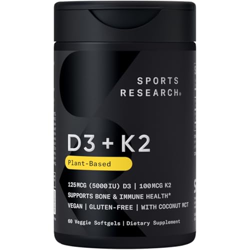 Suplemento vitamina D3 K2 5000iu Sports Research