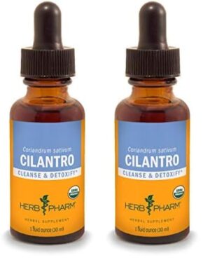Botella extracto orgánico cilantro Herb Pharm limpieza corporal