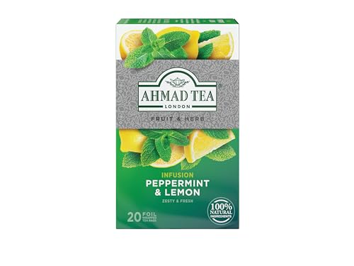 Paquete de té Ahmad Tea menta y limón bolsitas