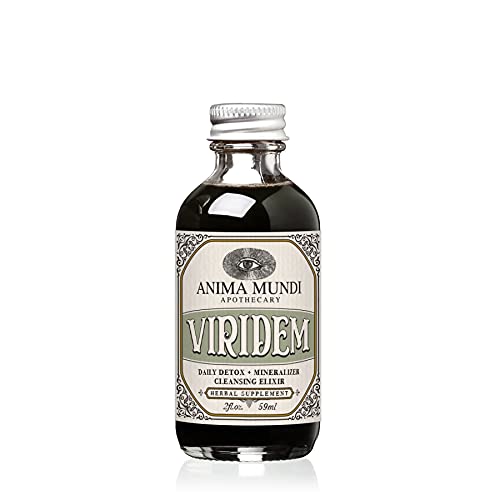 Elixir detox Viridem Greens en botella con ingredientes naturales