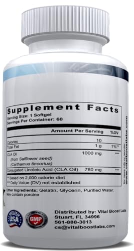 Vital Boost Labs CLA softgel etiqueta y empaque