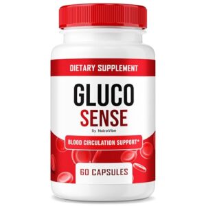 Frasco de GlucoSense cápsulas para circulación y energía
