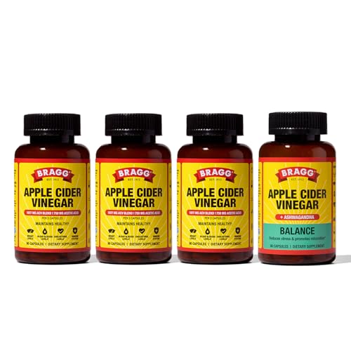 Cápsulas de vinagre de sidra de manzana Bragg con vitamina D y zinc