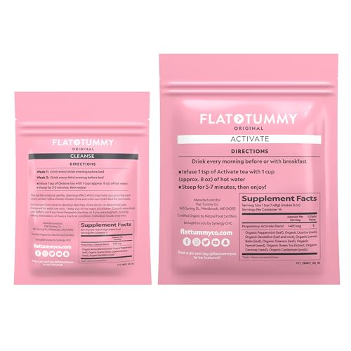 Caja de té detox Flat Tummy para programa de 2 semanas