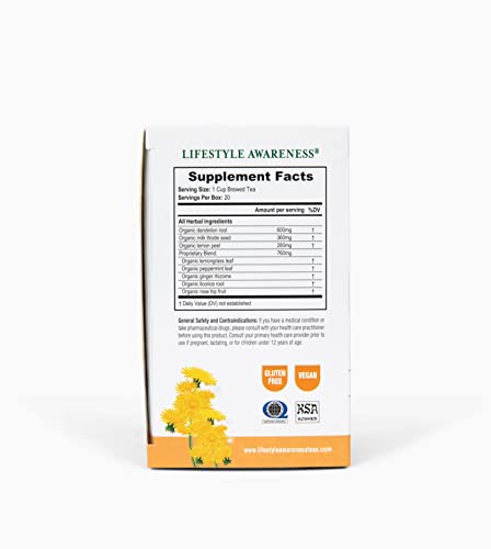 Ingredientes del té detox sin cafeína.