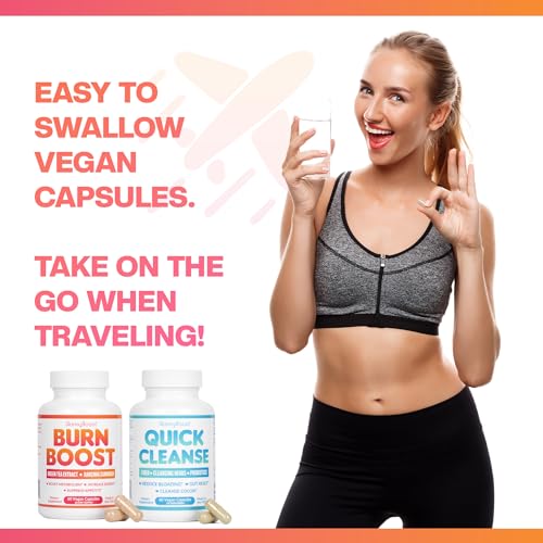 Detalle de cápsulas veganas Quick Cleanse te verde SkinnyBoost