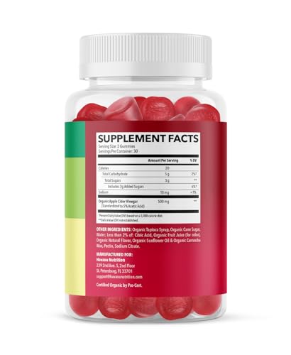 Gomitas rojas vinagre de sidra manzana para salud digestiva