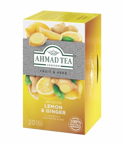 Cajas de Ahmad Tea Limón Jengibre con paquete de 6