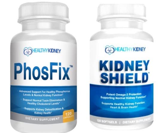 Suplemento renal Kidney Shield aceite de pescado y PhosFix fósforo