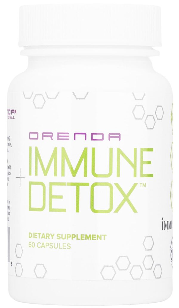 Orenda Immune + Detox frasco con cápsulas para desintoxicación