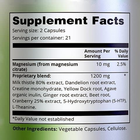 Frasco con cápsulas Simple THC Detox para desintoxicación