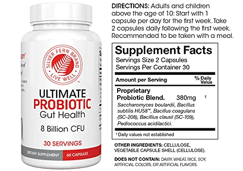 Silver Fern Ultimate Probiotic frasco 60 cápsulas