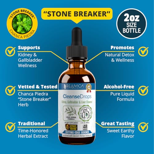 Detalle etiqueta Rejuvica Health Cleanse Drops ingredientes