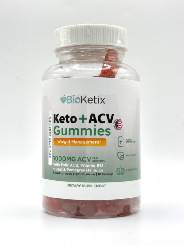 Frasco gomitas Bioketix Keto ACV suplemento premium 1000 MG