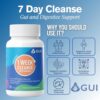 Contenido de cápsulas de GUI Advanced 1 Week Cleanse para soporte digestivo