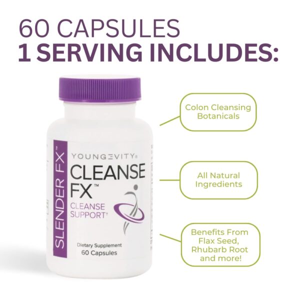 Frascos Youngevity Slender Fx Cleanse Fx 60 cápsulas pack 4