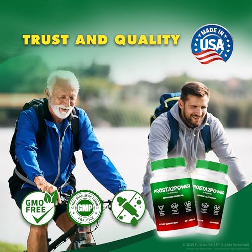 Frascos con 180 cápsulas Prosta2Power para bienestar masculino