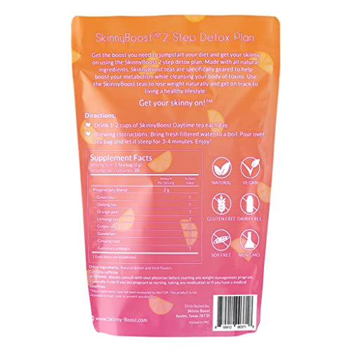 Té herbal detox de SkinnyBoost para limpieza bienestar digestivo