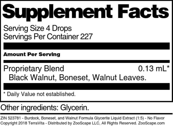 suplemento líquido natural extracto bardana nogal