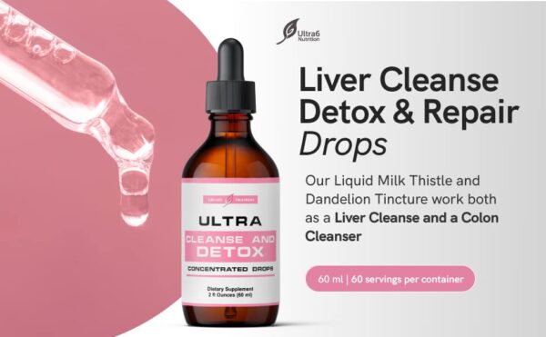 Frasco de gotas para detox de hígado Ultra6 Nutrition
