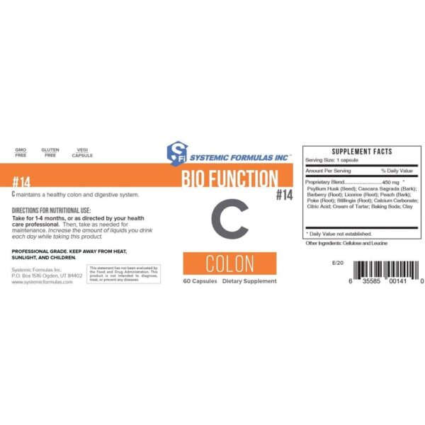 Suplemento para cuidado del colon y hígado Systemic Formulas