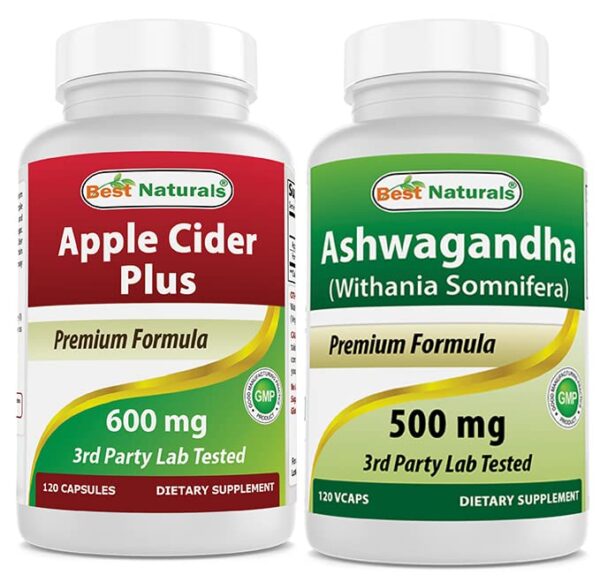 Botella Best Naturals vinagre de manzana plus y ashwagandha