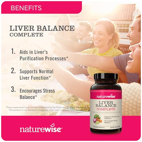 NatureWise Liver Balance cápsulas con extractos herbales naturales
