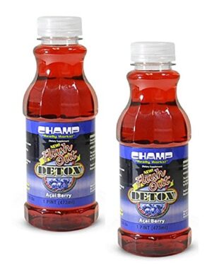 Champ Flush Out bebida detox sabor baya acai botella