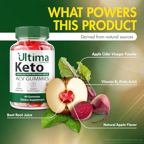 Gomitas fáciles de masticar Ultima Keto ACV para salud