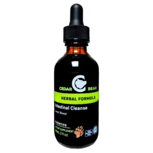 Botella de suplemento líquido herbal Cedar Bear para limpieza intestinal