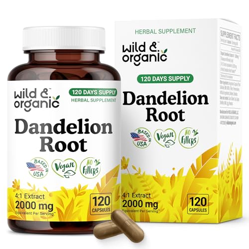 Cápsulas de raíz de diente de león Wild & Organic