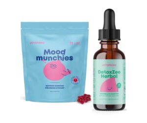 Gomitas JoySpring azafrán y detox para niños en empaque