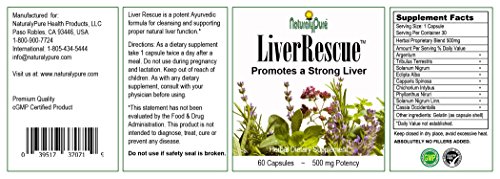 NaturalyPure LiverRescue cápsulas y etiqueta NaturalyPure LiverRescue cápsulas y etiqueta