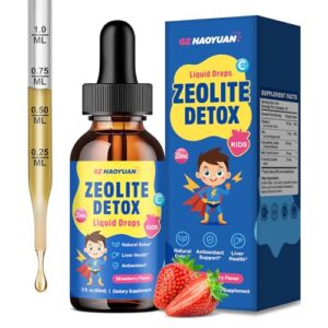 Frasco de gotas líquidas Zeolite Detox infantil sabor fresa