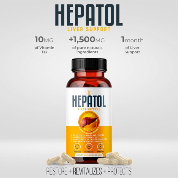 Envase Hepatol con fórmula sin químicos nocivos ni gluten