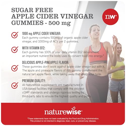 Paquete de gomitas NatureWise vinagre de manzana para salud digestiva