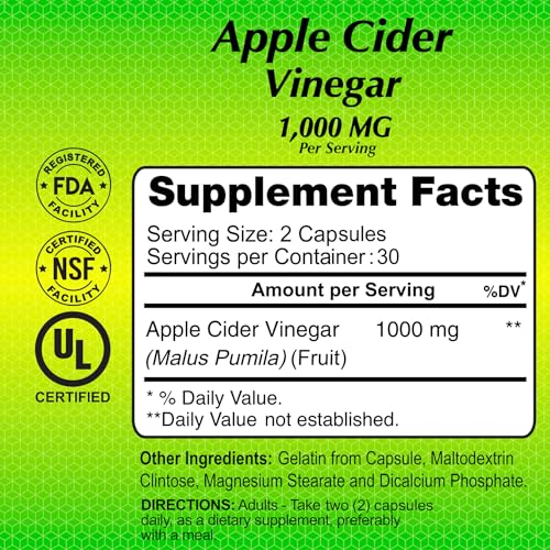 Suplemento vinagre de sidra de manzana Alfa Vitamins en cápsulas